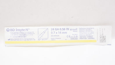 BD 381211 Inset-N I.V. Cath. 24Ga x 0.56In 25ml/min